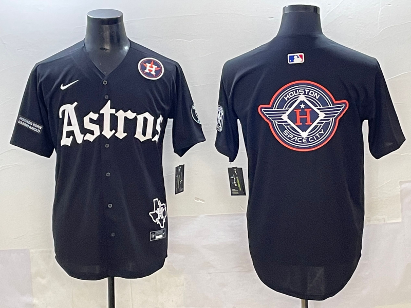 Men Houston Astros blank black MLB Nike 2025 jersey style  24->houston astros->MLB Jersey